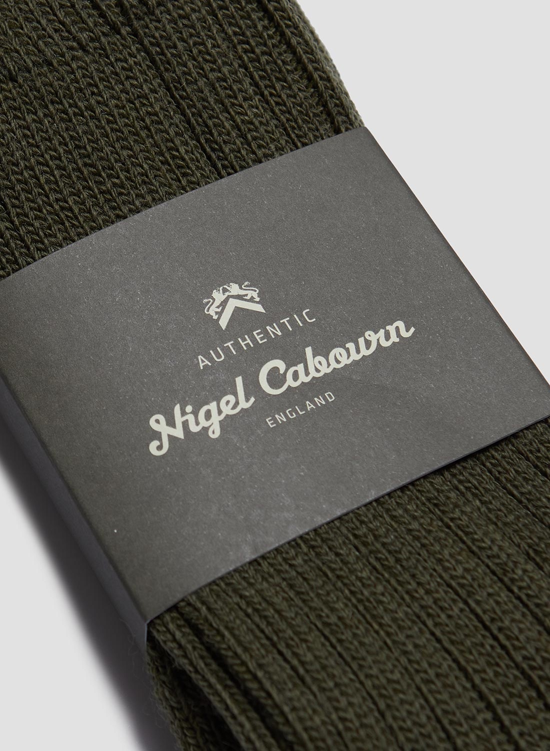 Wool Cushion Sole Crew Sock in Olive - 4