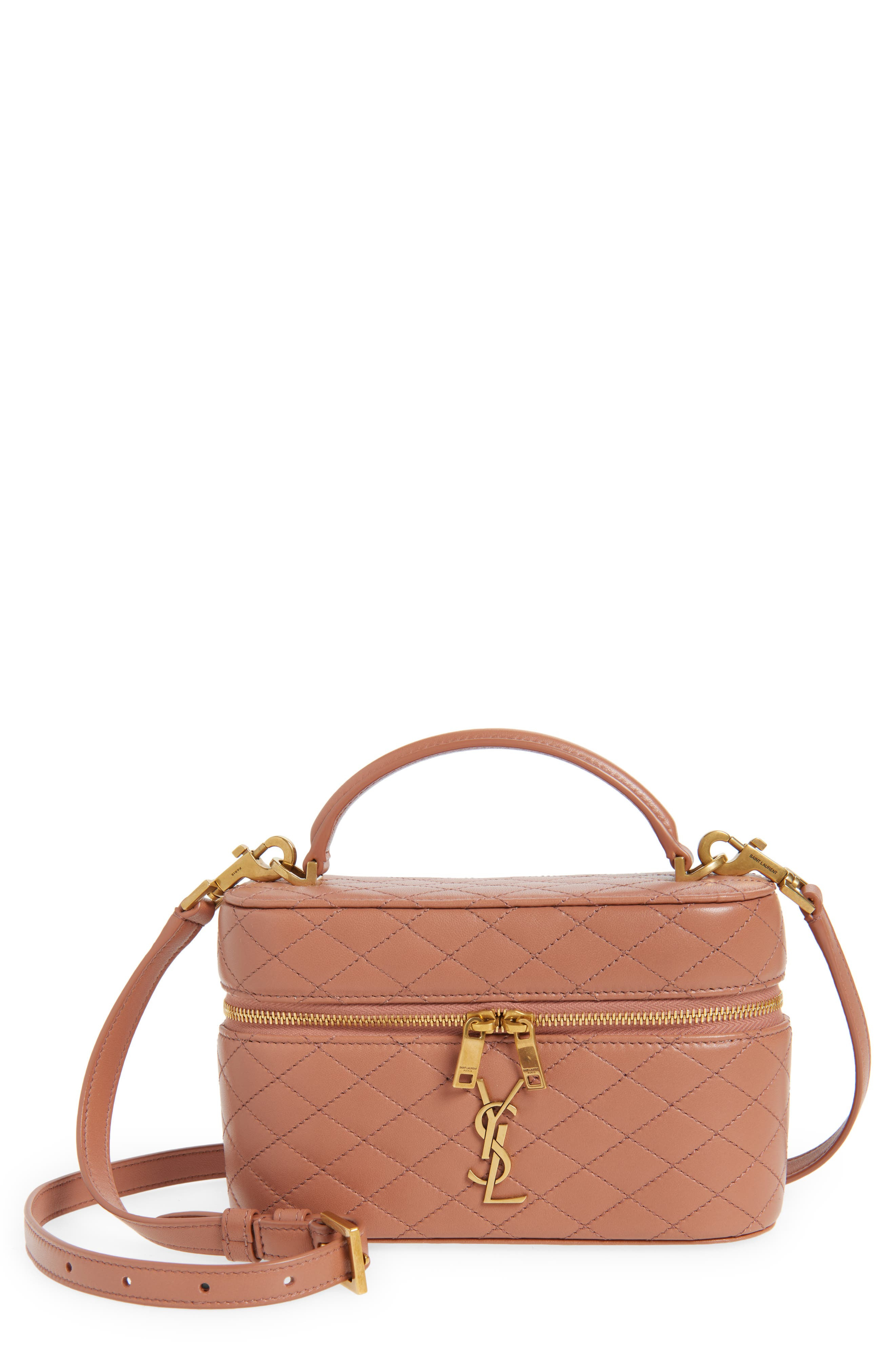 Saint Laurent Mini Gaby Quilted Leather Vanity Case in Barely Pink at Nordstrom - 1