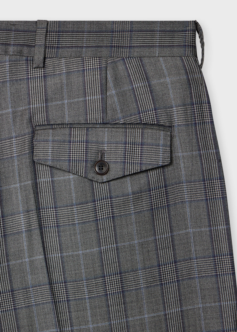 Paul Smith Straight-Fit Grey Wool Check Trousers outlook