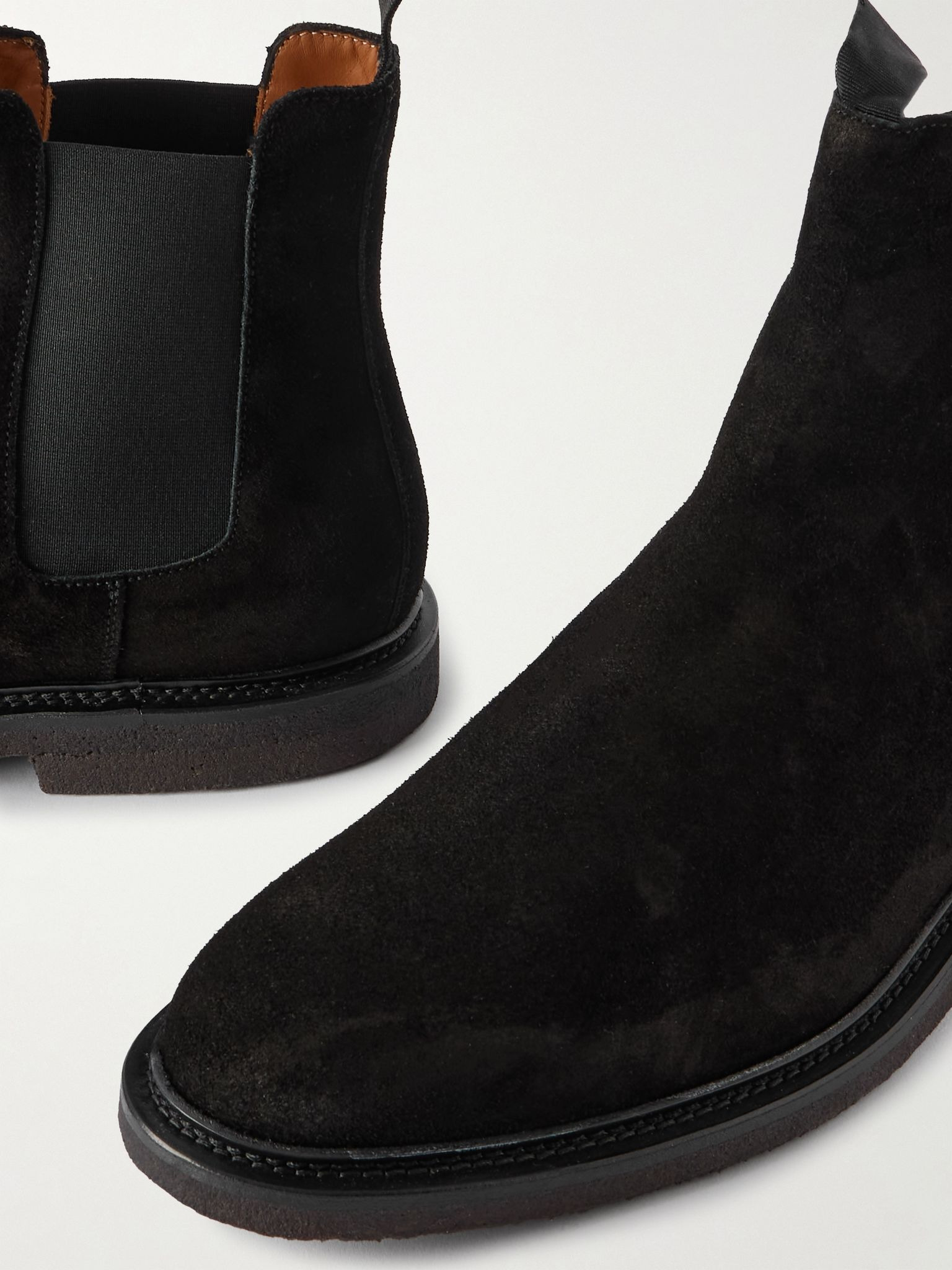 Waxed-Suede Chelsea Boots Black - 5