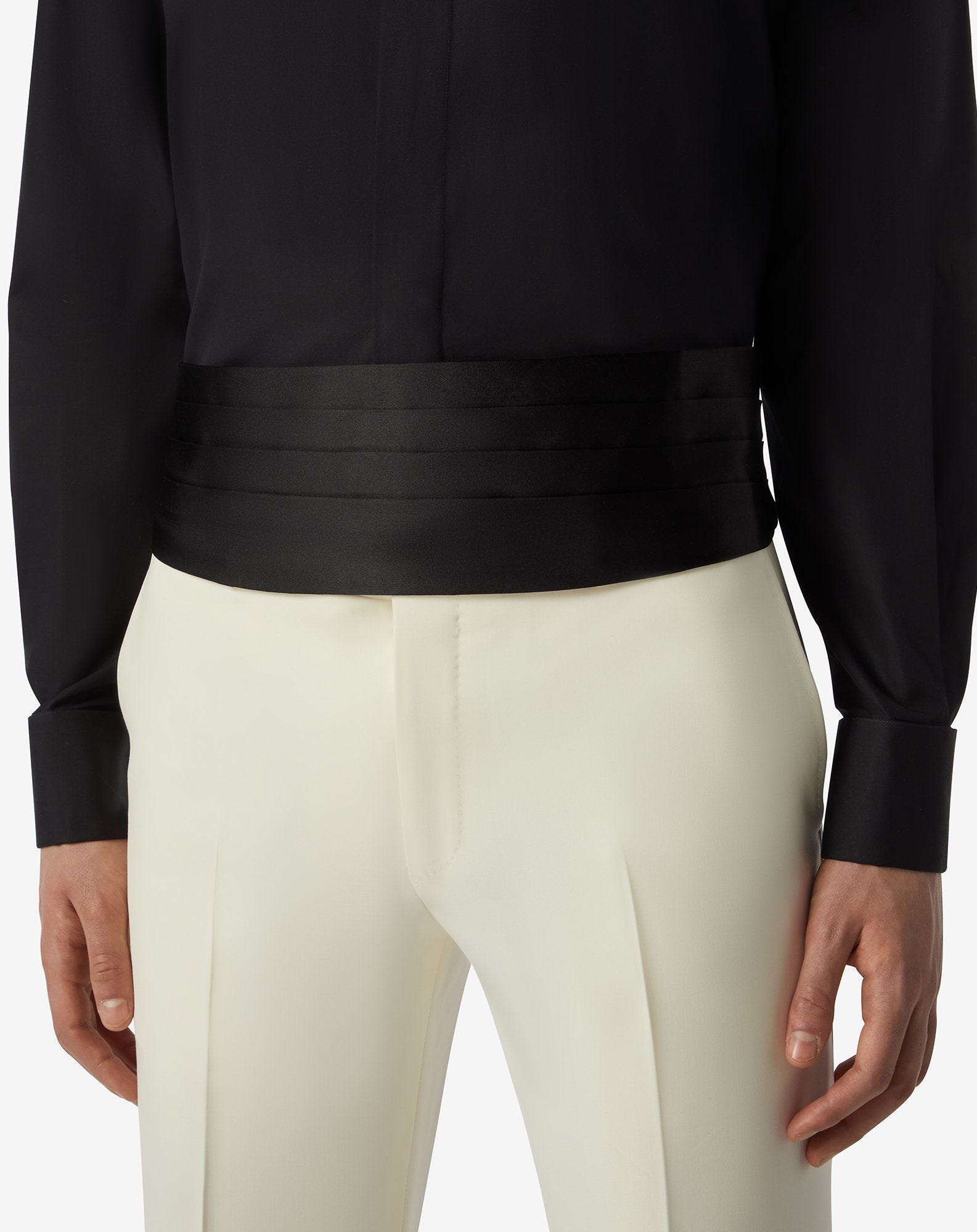 Black pure silk cummerbund - 2