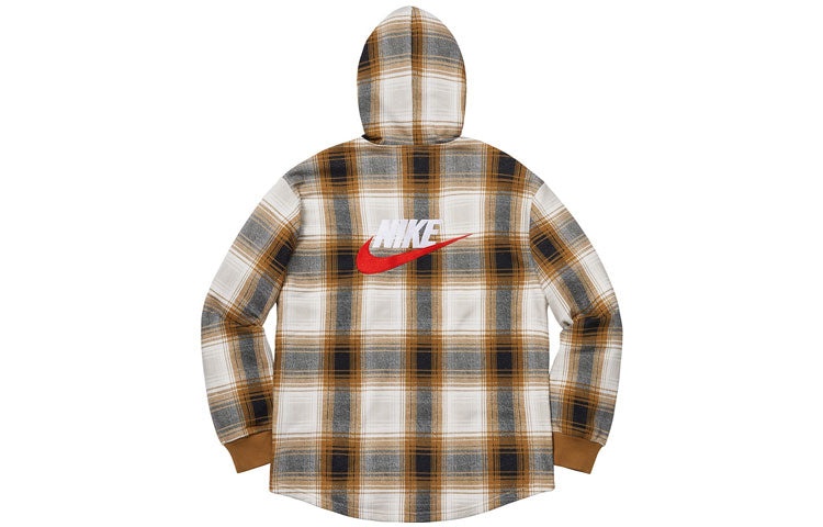 Supreme x Nike Plaid Hooded Sweatshirt 'Mustard' SUP-FW18-519 - 2