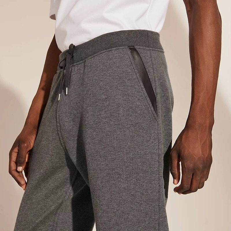 Jogging pants with leather detail 3