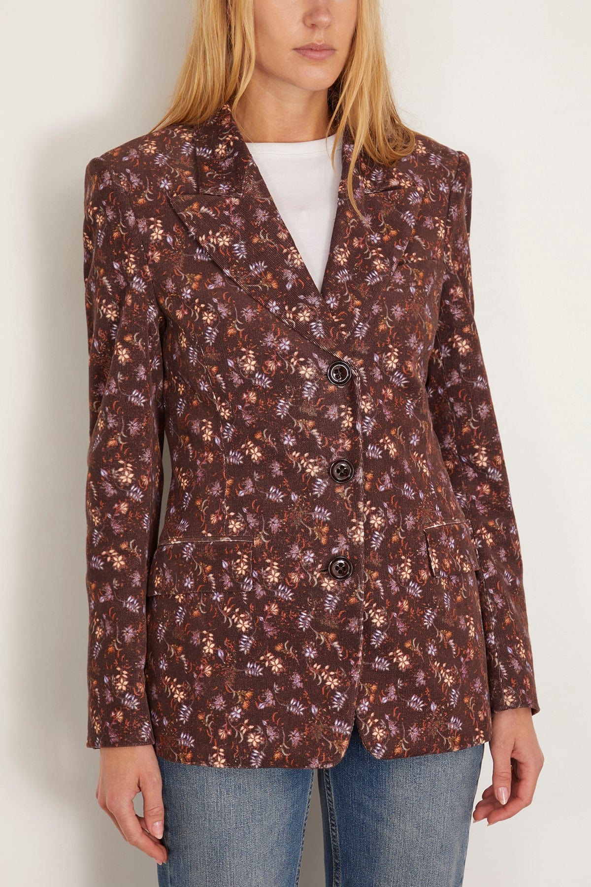 Floral Statement Jacket in Winter Blossom Very Dark Brown - 3