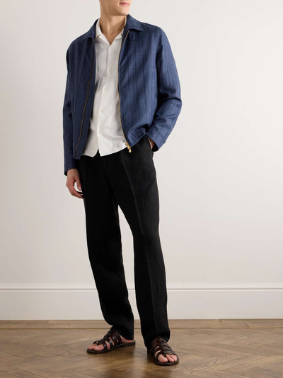 Brunello Cucinelli Striped Wool, Linen, Silk and Ramie-Blend Bomber Jacket outlook