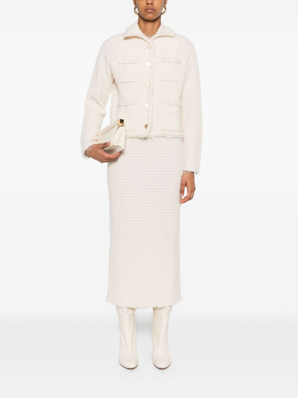 frayed pocket cardigan - 2