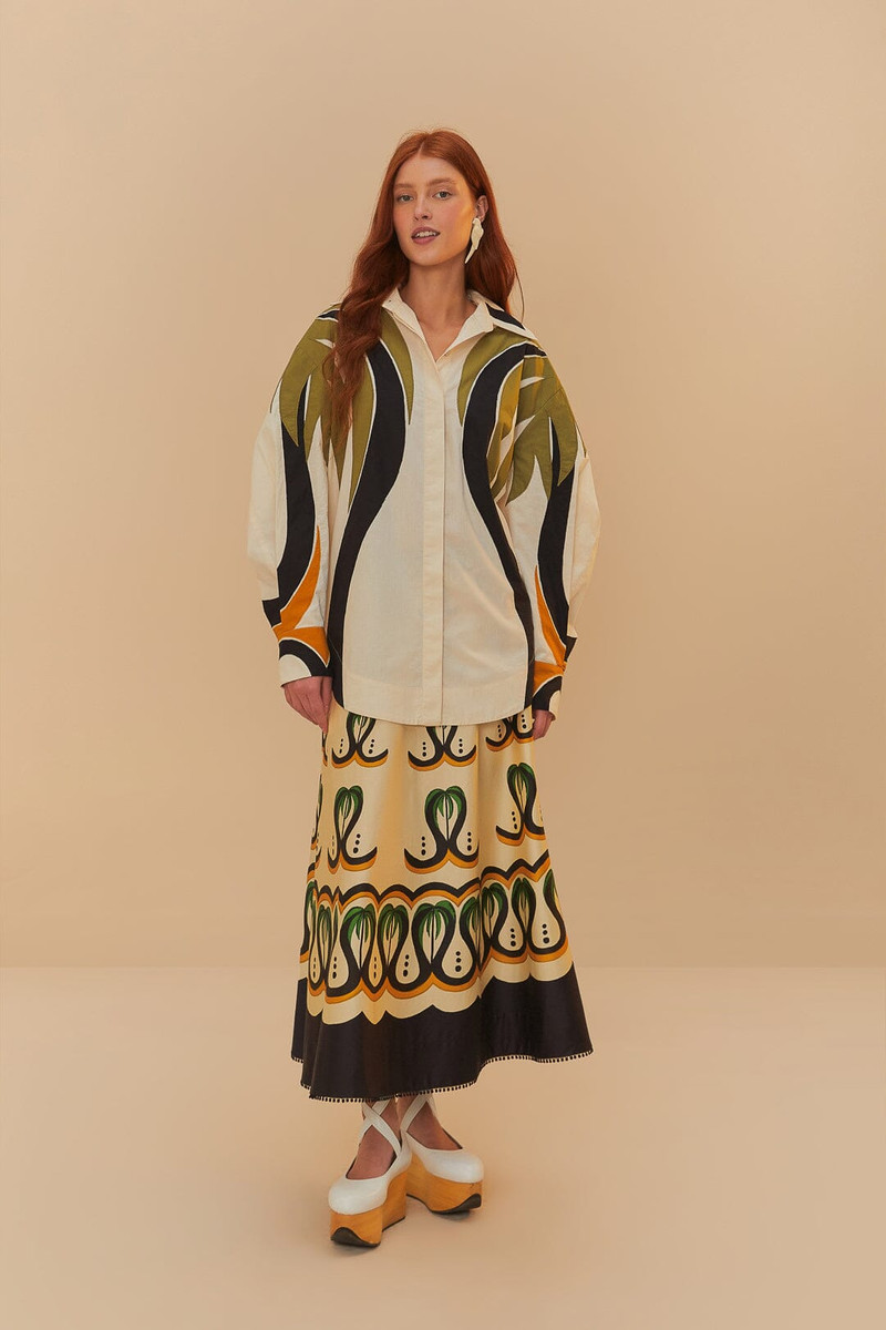 Off-White Coconut Tree Flow Pleated Blouse 3