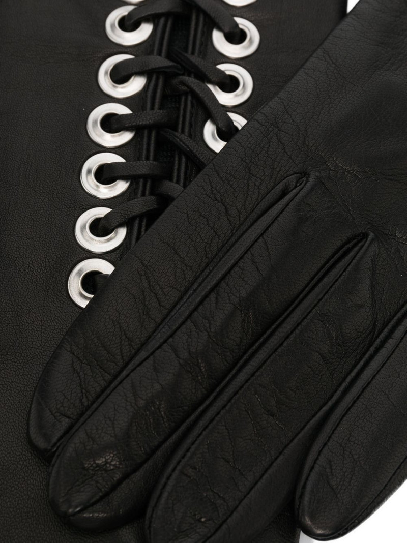 MANOKHI lace-up leather gloves outlook