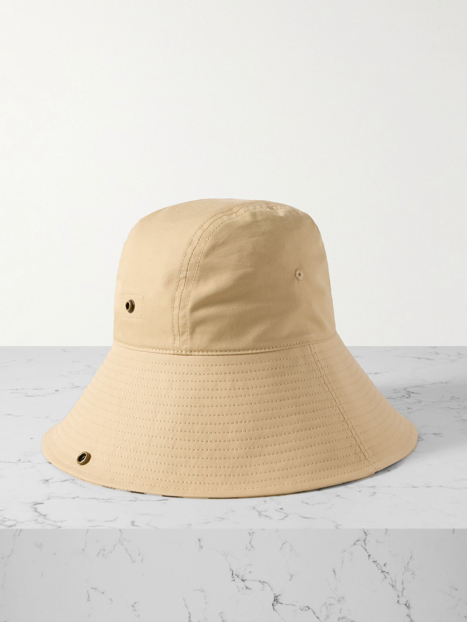 Cotton-gabardine bucket hat Beige - 3