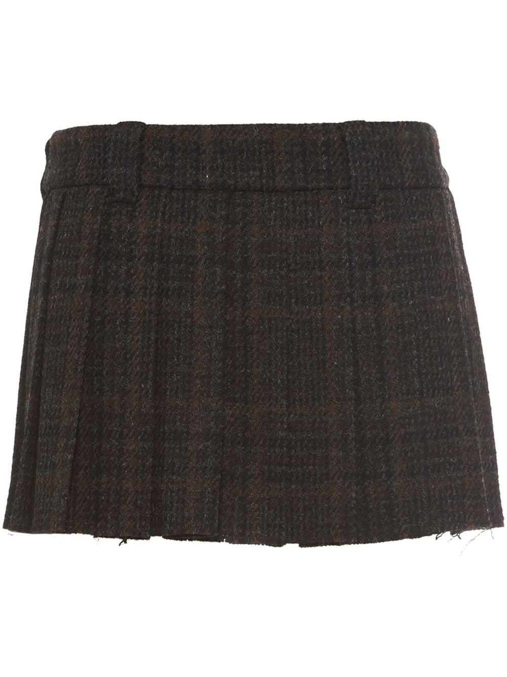 plaid wool miniskirt - 1