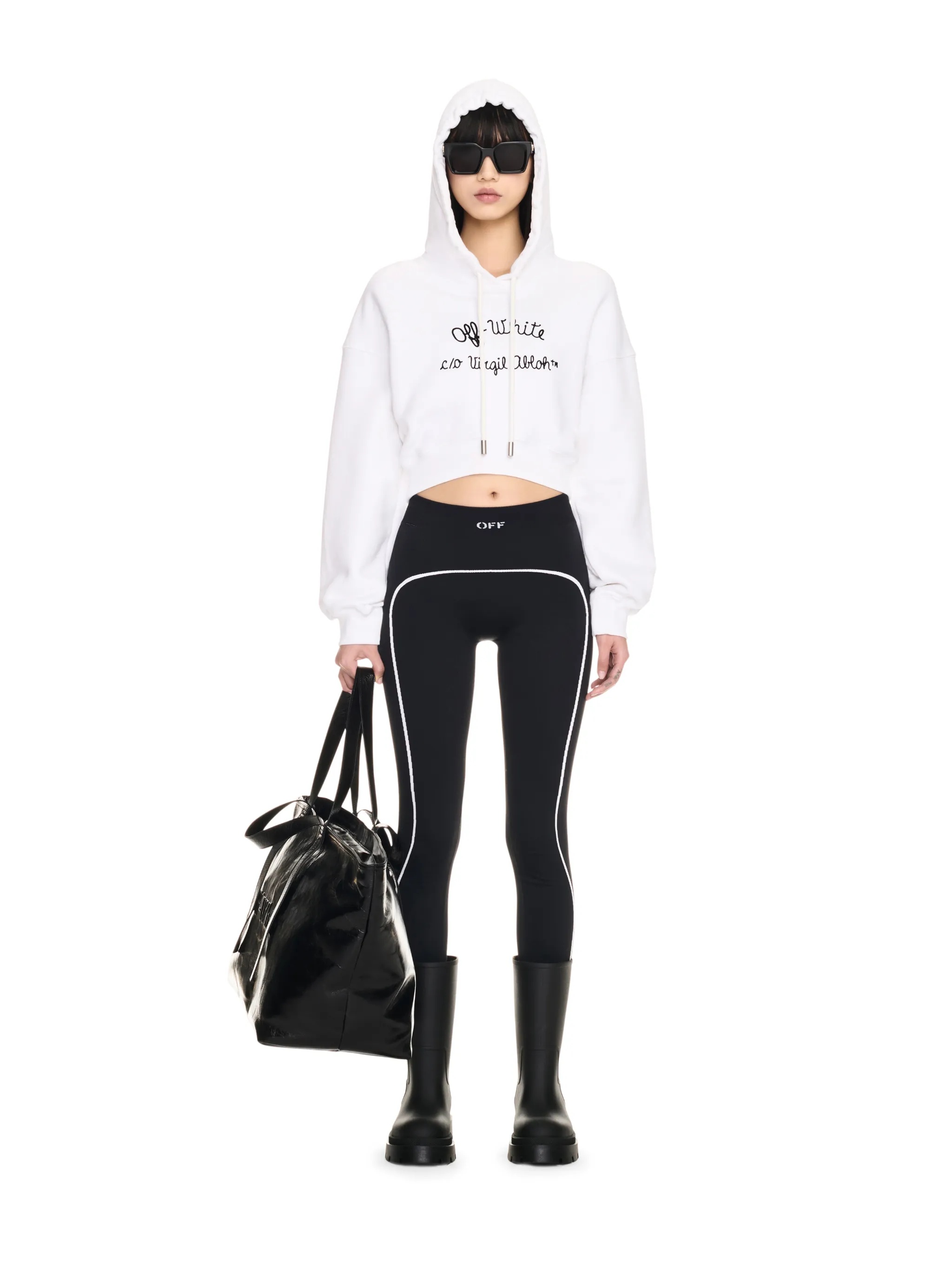 Embr Script Type Crop Hoodie - 2