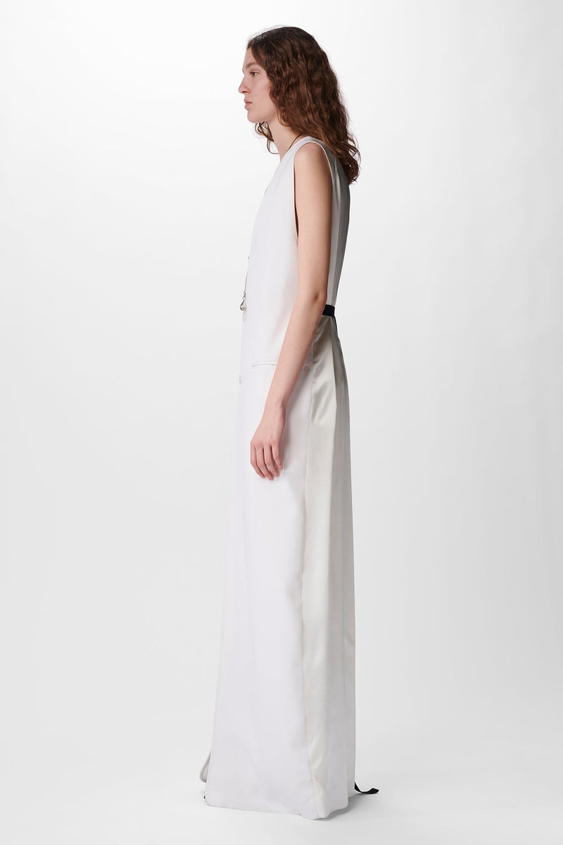 Helena Comfort Long Waistcoat Wool Satin - 2