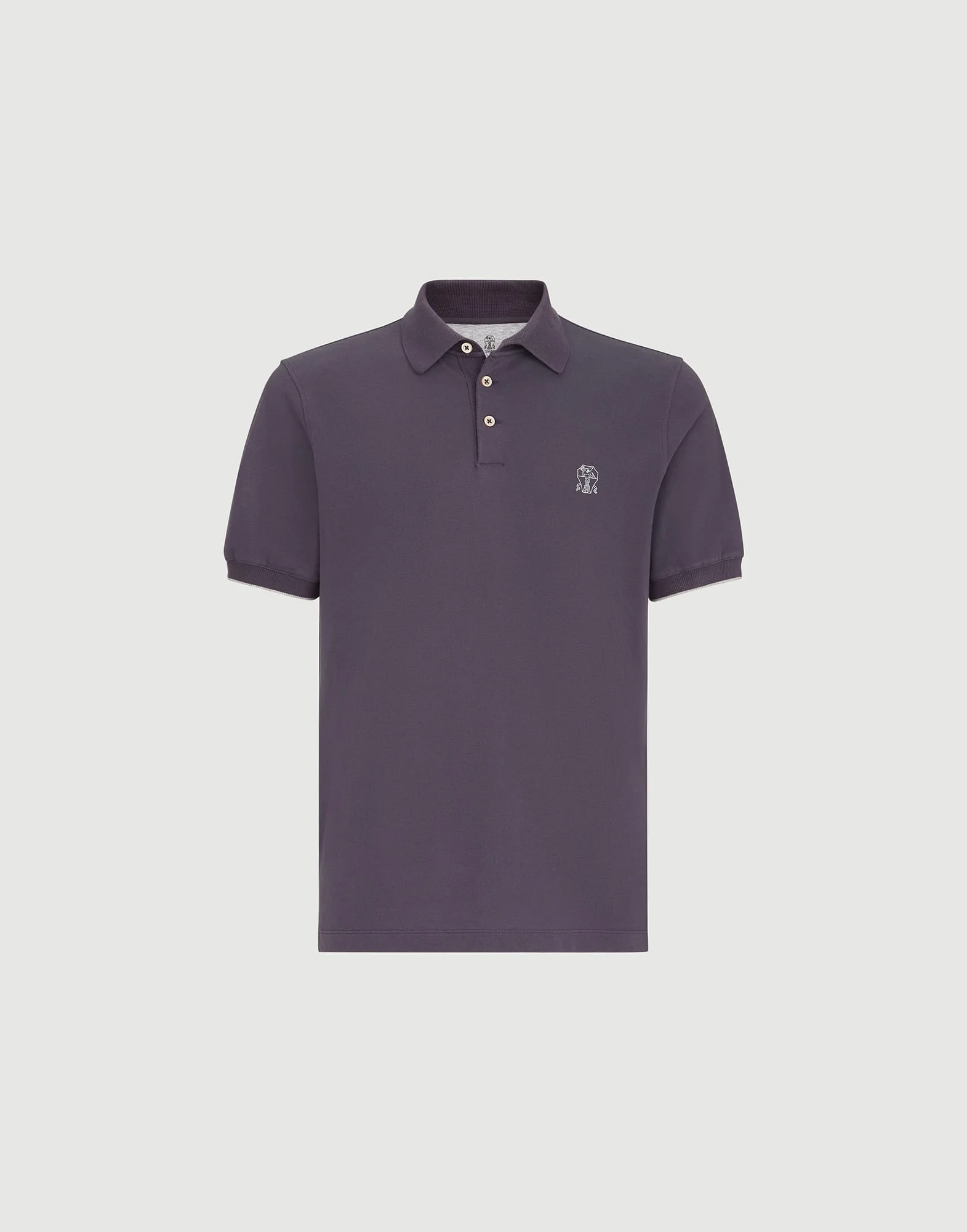 Cotton piqué polo shirt with logo - 1