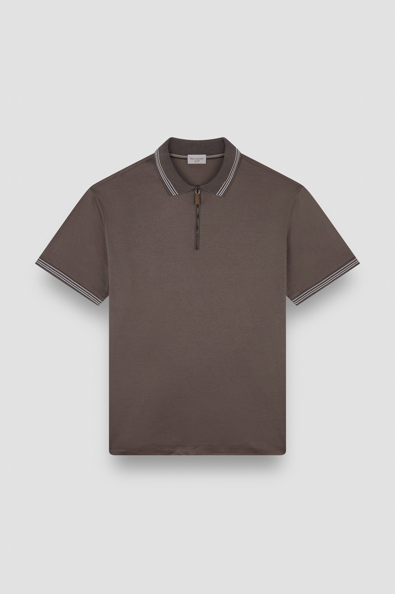 X-SOFT INTERLOCK COTTON POLO SHIRT WITH STRIPED PROFILES 1