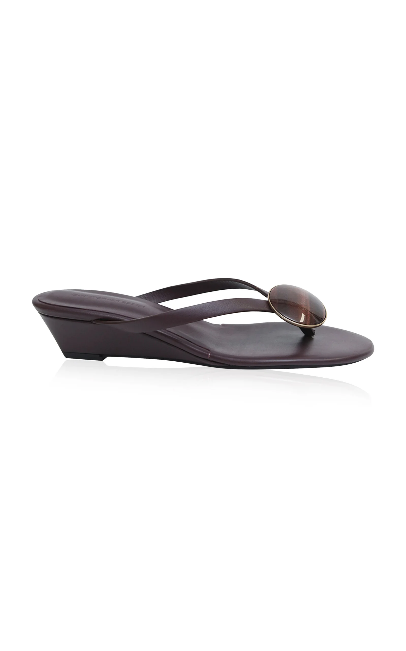 Aura Quartz Flip Flop Wedge brown - 1