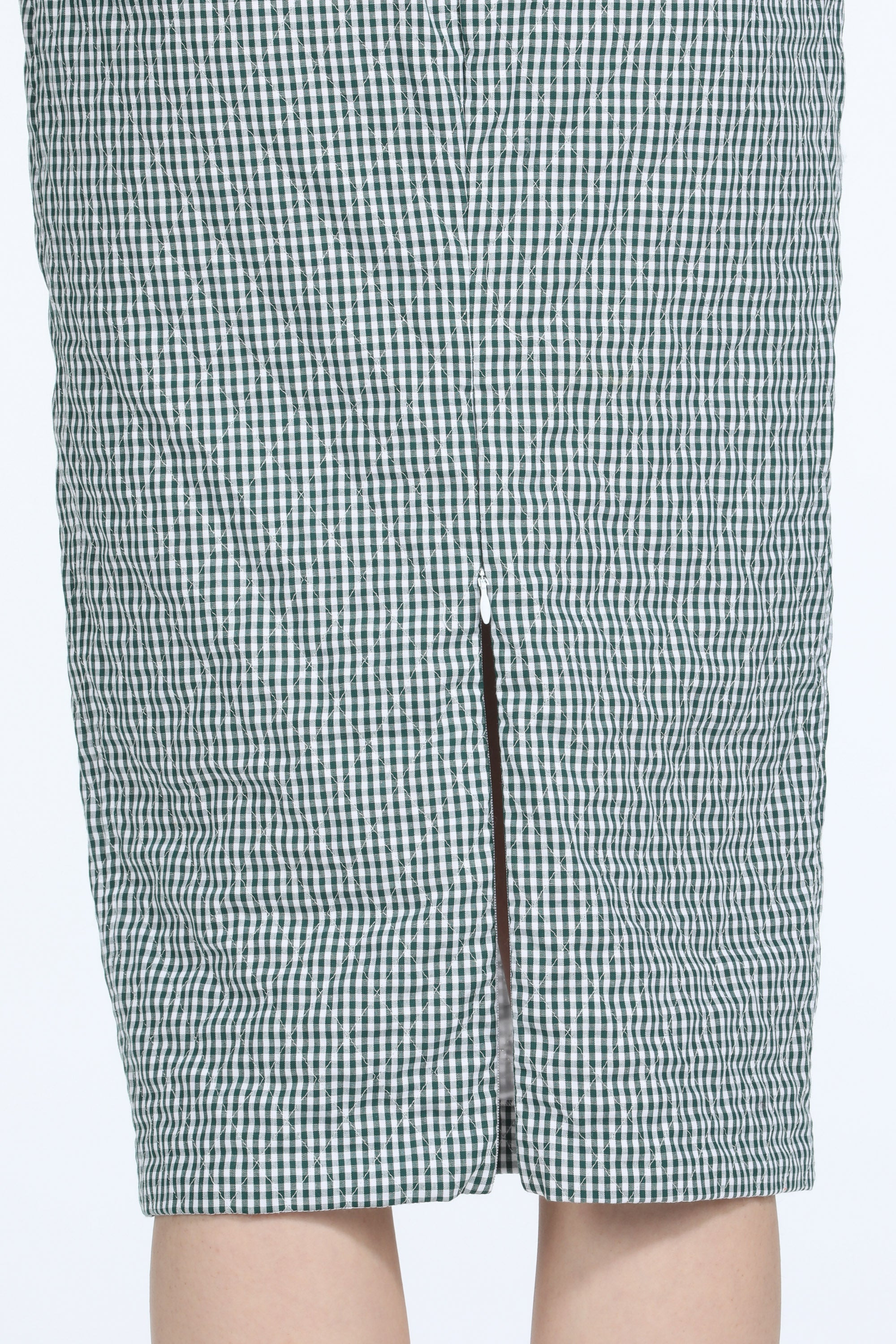 GINGHAM PRINT MIDI SKIRT - 5