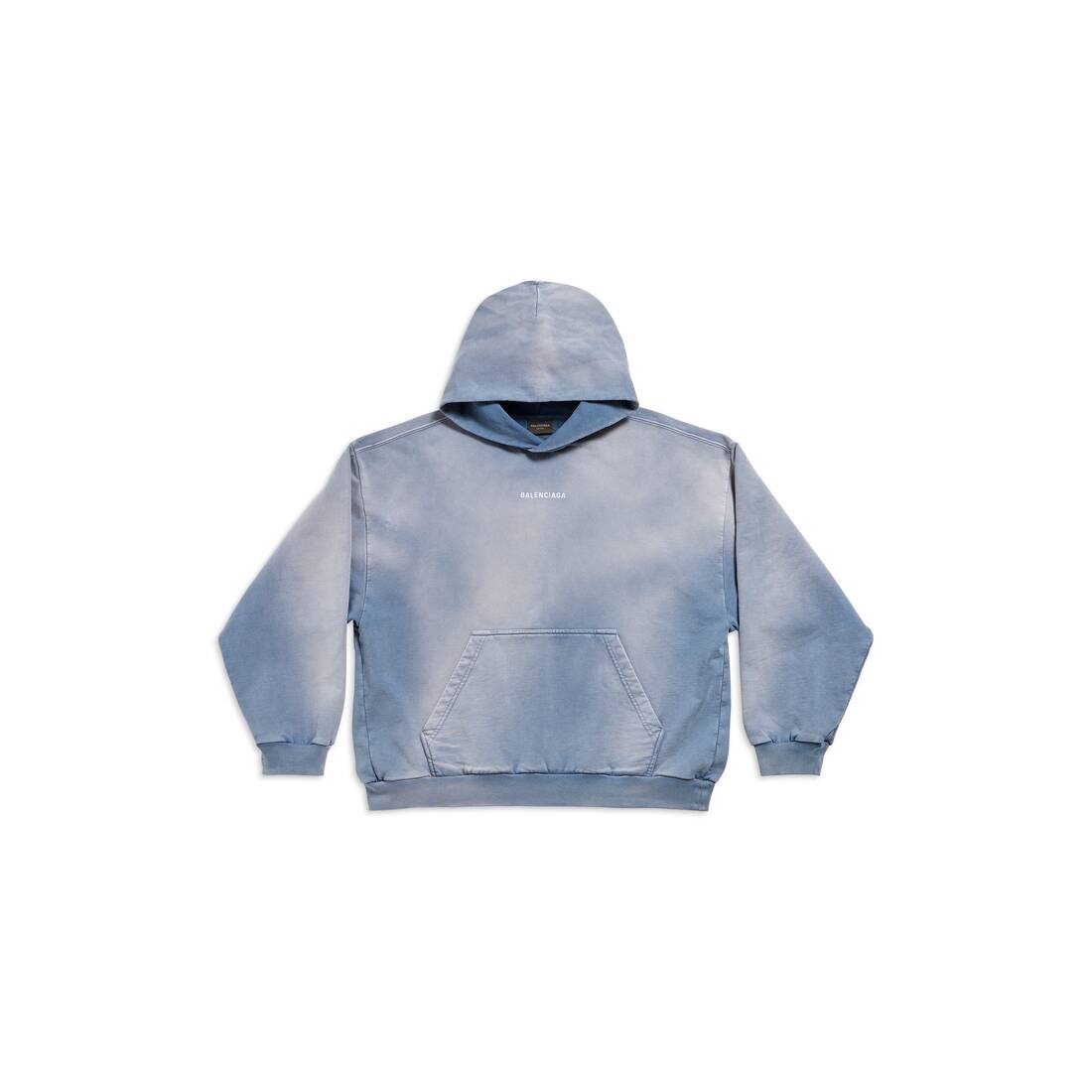 Balenciaga Back Hoodie Medium Fit in Faded Blue - 1