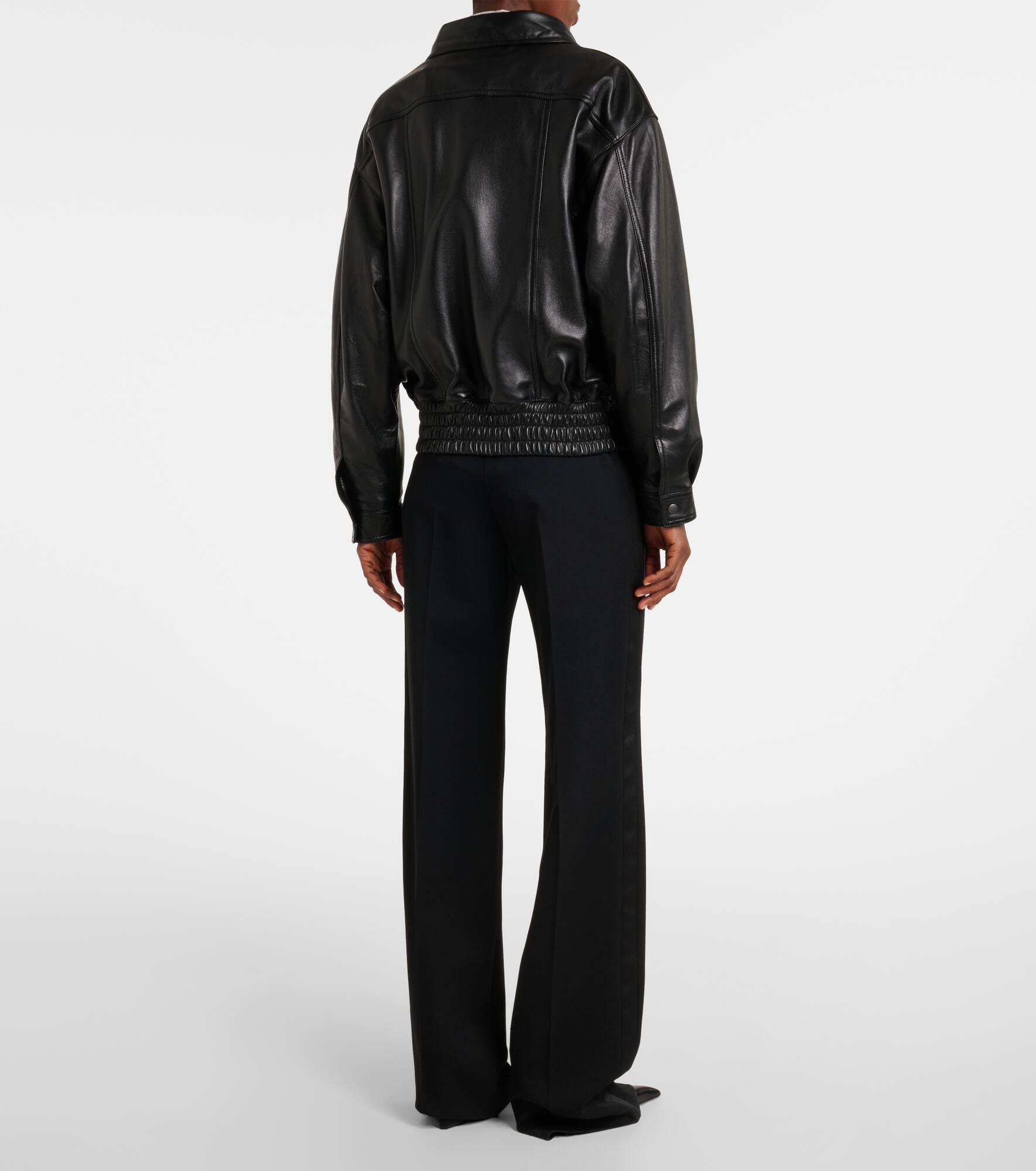 Leather bomber jacket - 3