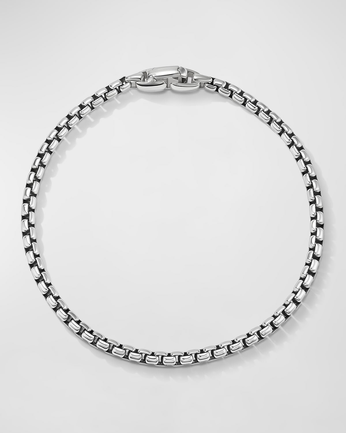 Men's 4mm Box Chain Bracelet in Silver - 3