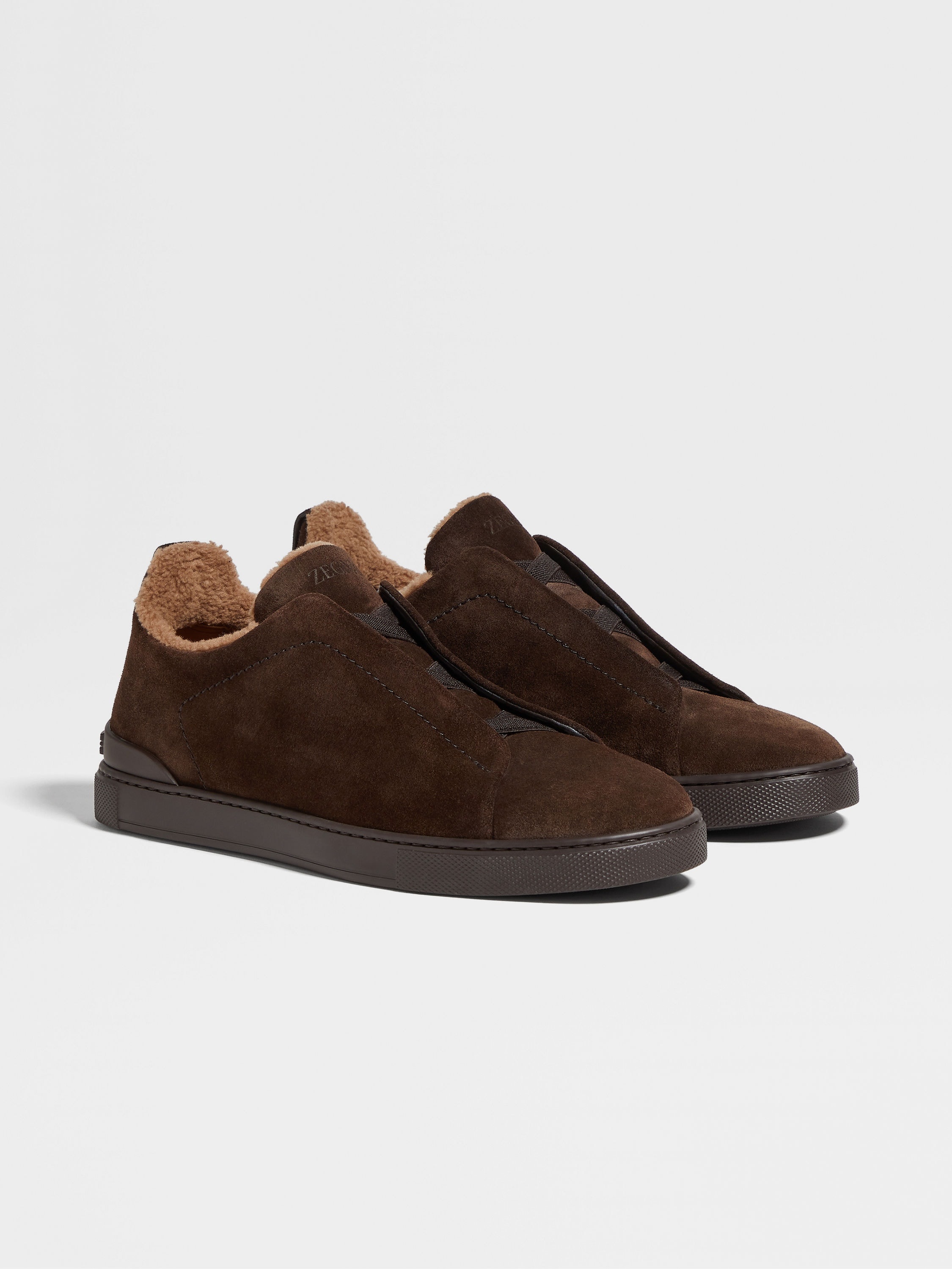 BROWN SUEDE TRIPLE STITCH™ SNEAKERS - 1