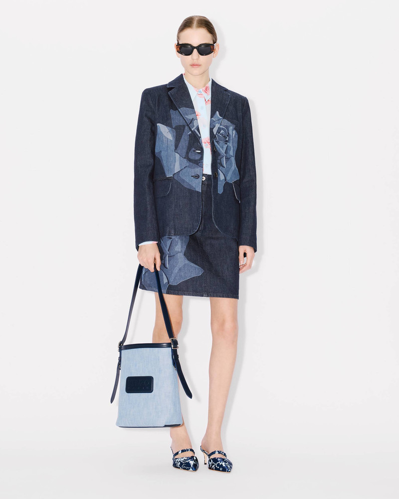 'KENZO 18' denim and leather bucket bag 5