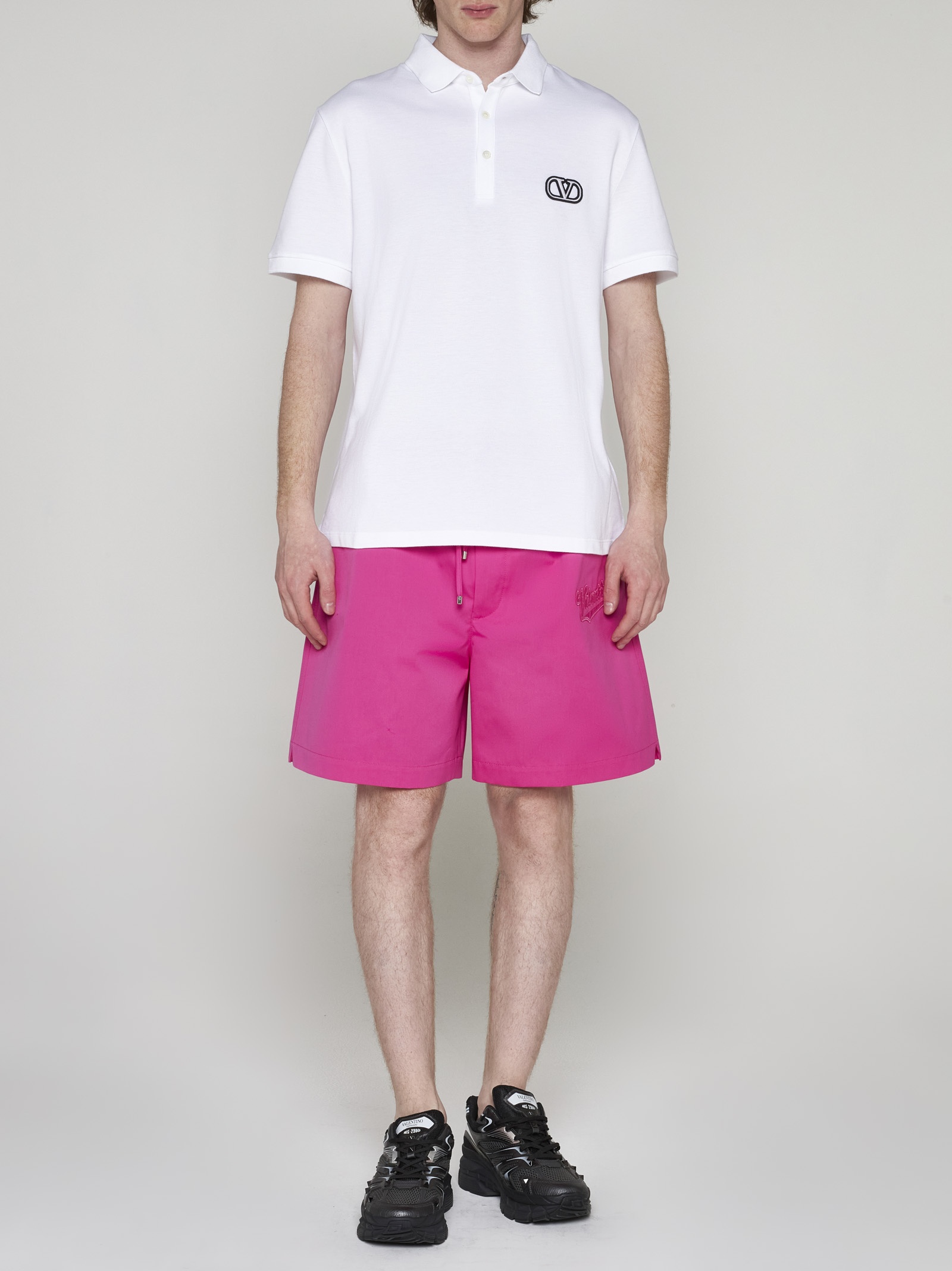 Valentino logo cotton shorts - 3