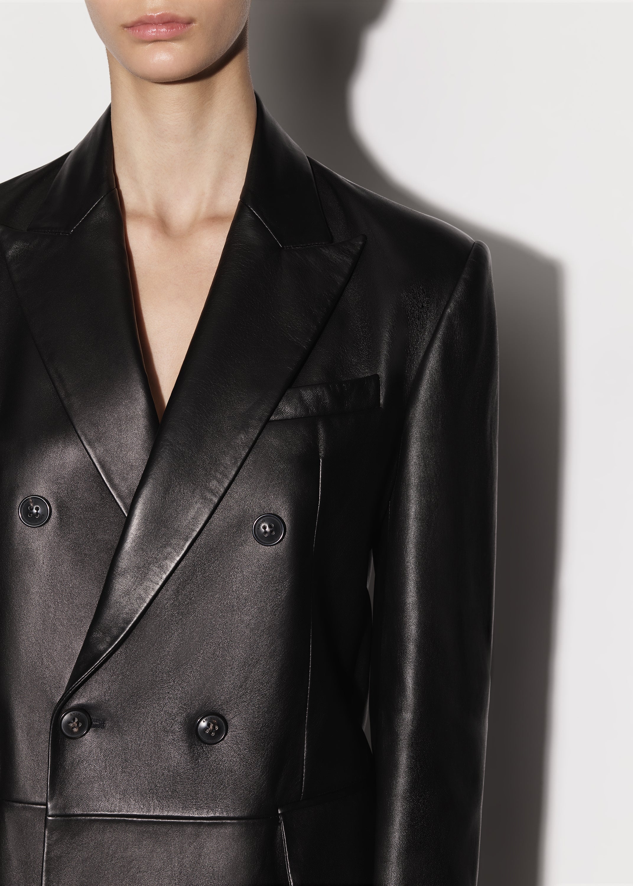 LEATHER OVERSIZED BLAZER - 6