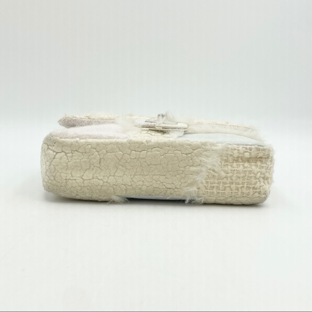 Chanel No. 14 Ivory Patchwork Tweed Flap Bag Medium - 9