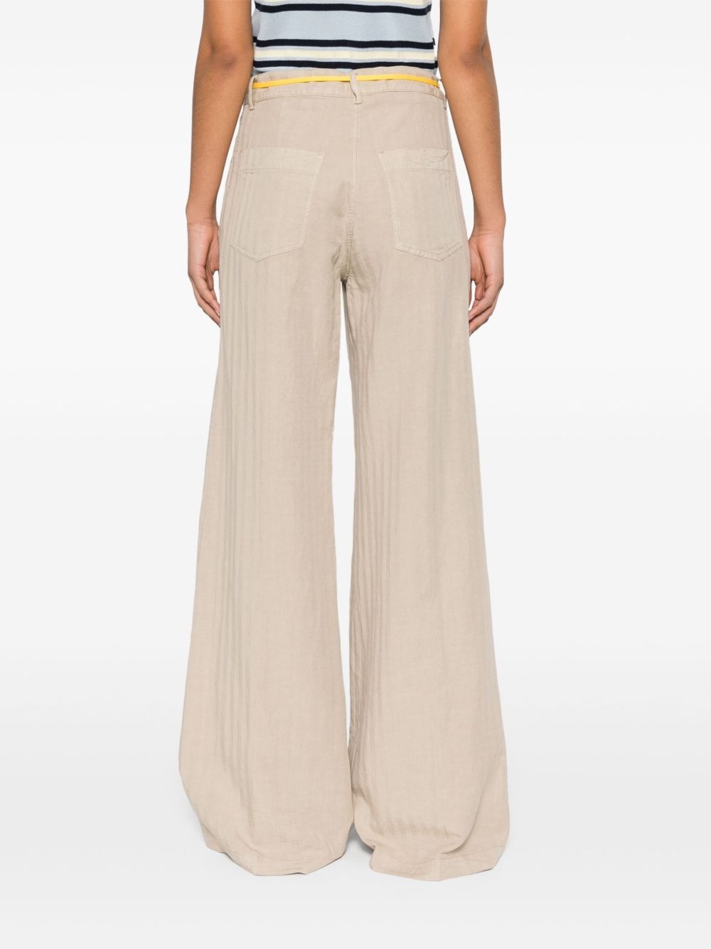striped wide-leg trousers - 4