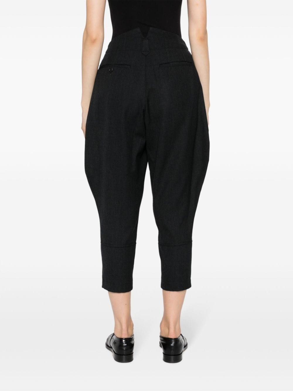 concealed-fastening wool cropped trousers - 4