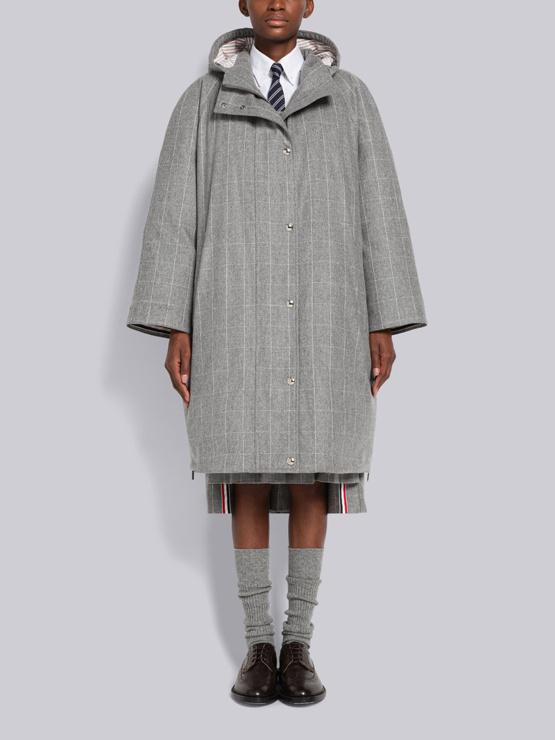 Windowpane Flannel Oversized Down Football Parka 1