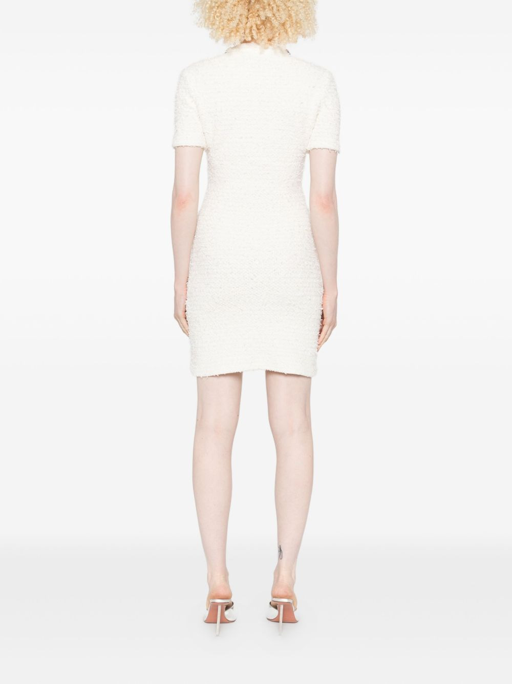embellished button-detailed mini dress - 4