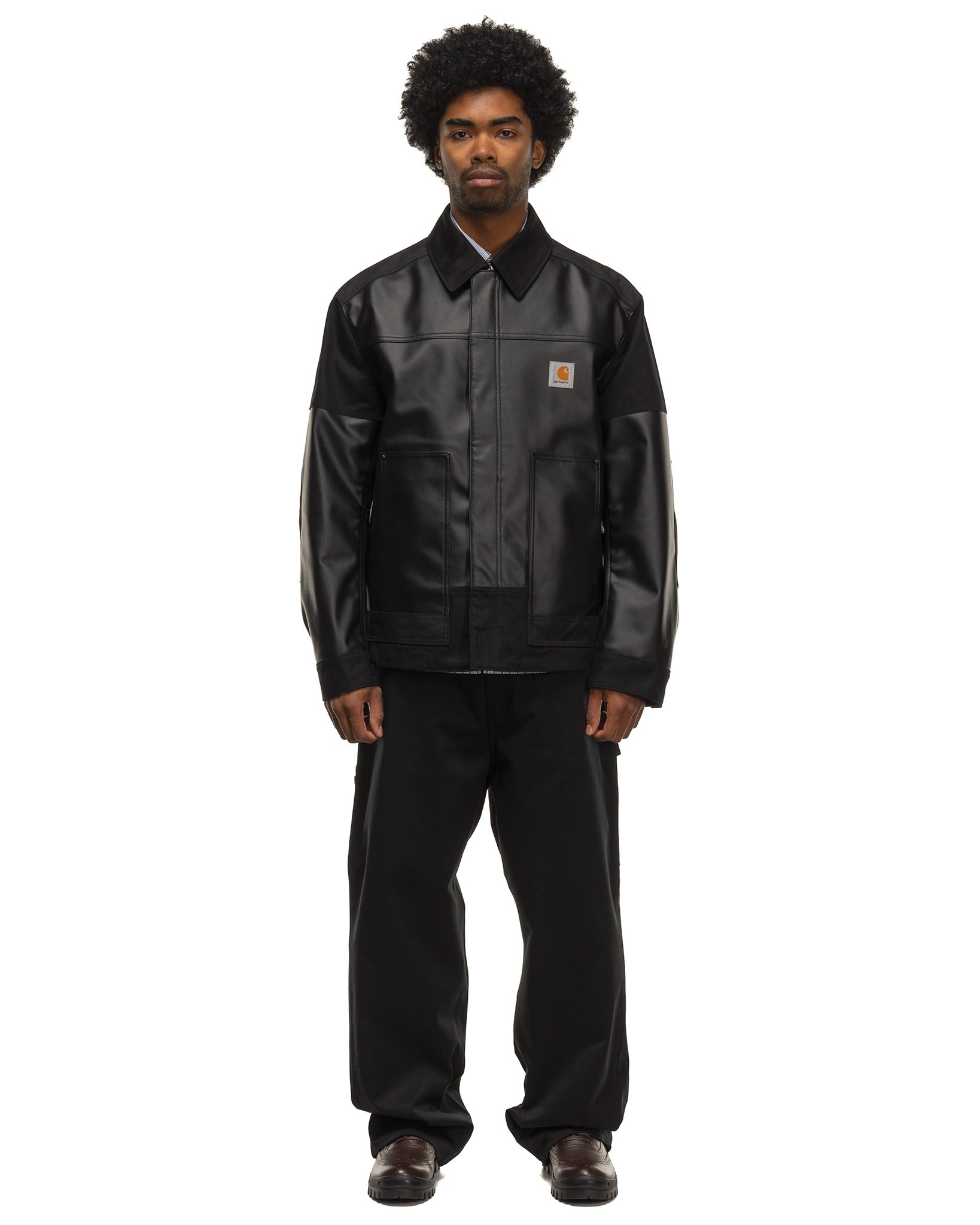Junya Watanabe MAN x Carhartt Synthetic Leather Jacket Black
