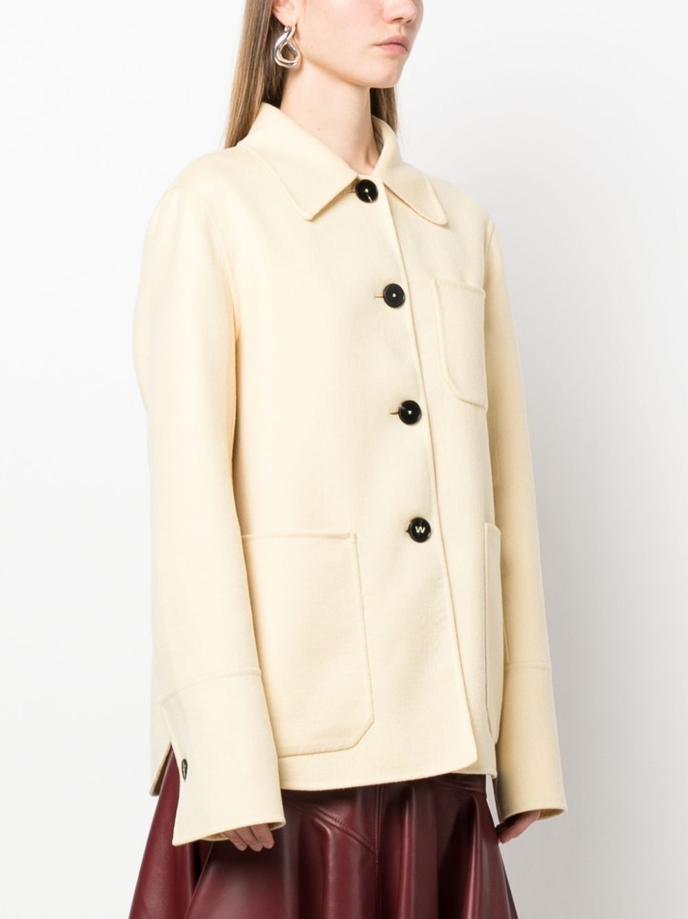 buttoned-up cashmere shirt jacket - 3