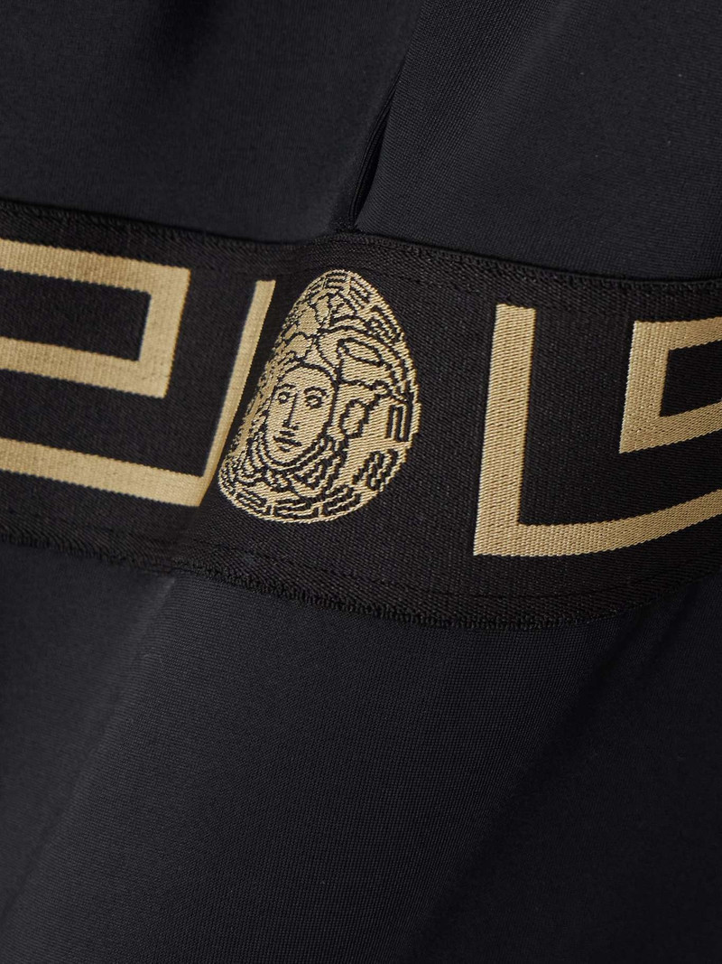 Jacquard-trimmed halterneck swimsuit 4