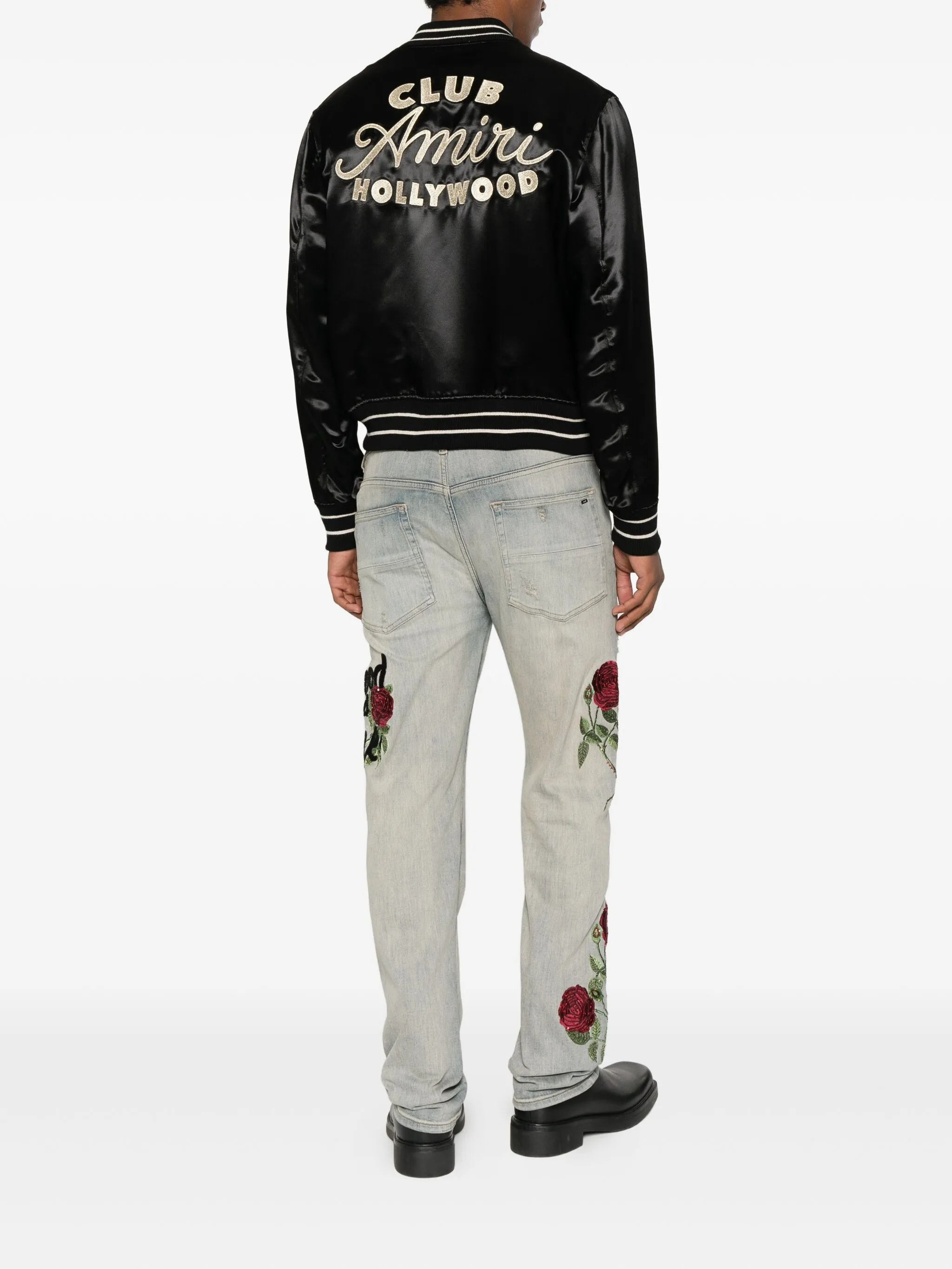 Amiri Embroidered Satin Bomber Jacket - 4