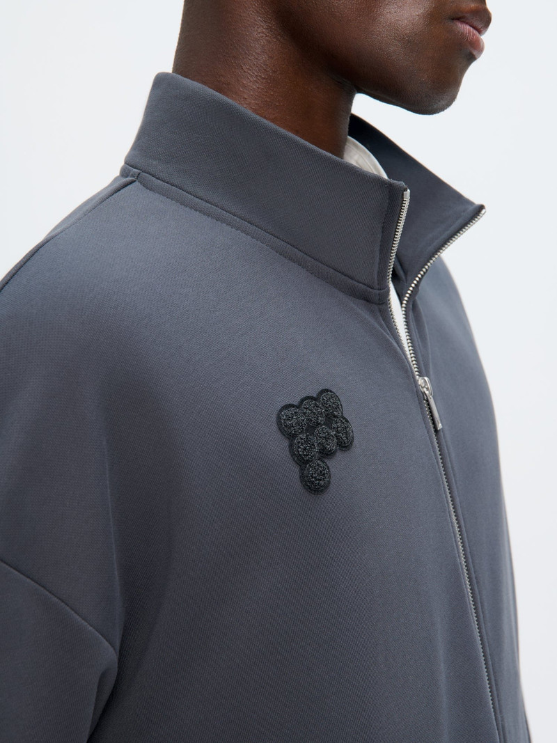 Mens Zip Up Sweatshirt - Smoked Black 3