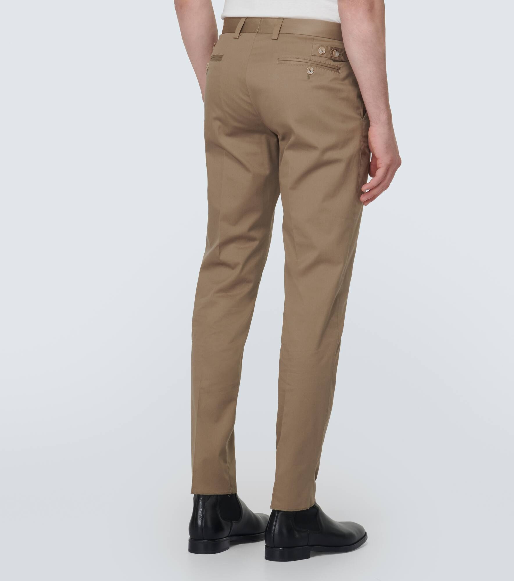 High-rise cotton-blend chinos - 4