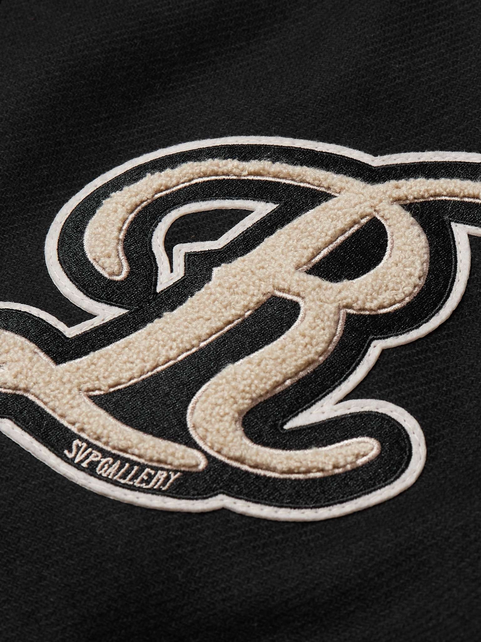 + RSVP GALLERY Logo-Appliquéd Leather-Trimmed Wool-Blend Felt Varsity Jacket - 4