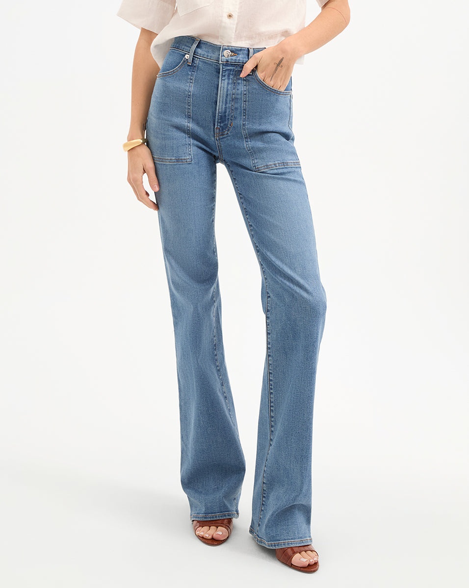 CROSBIE PATCH-POCKET SLIM WIDE-LEG JEAN - 3