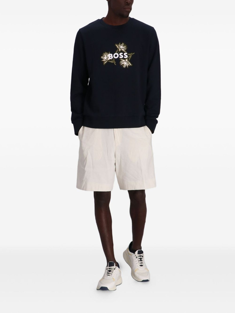 BOSS floral-embroidered sweatshirt outlook