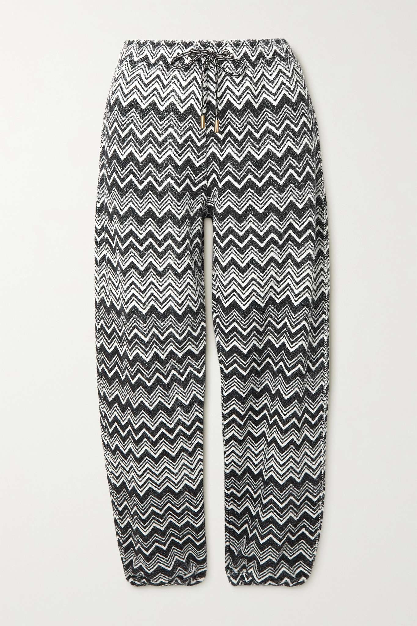 Striped cotton-jersey track pants - 1