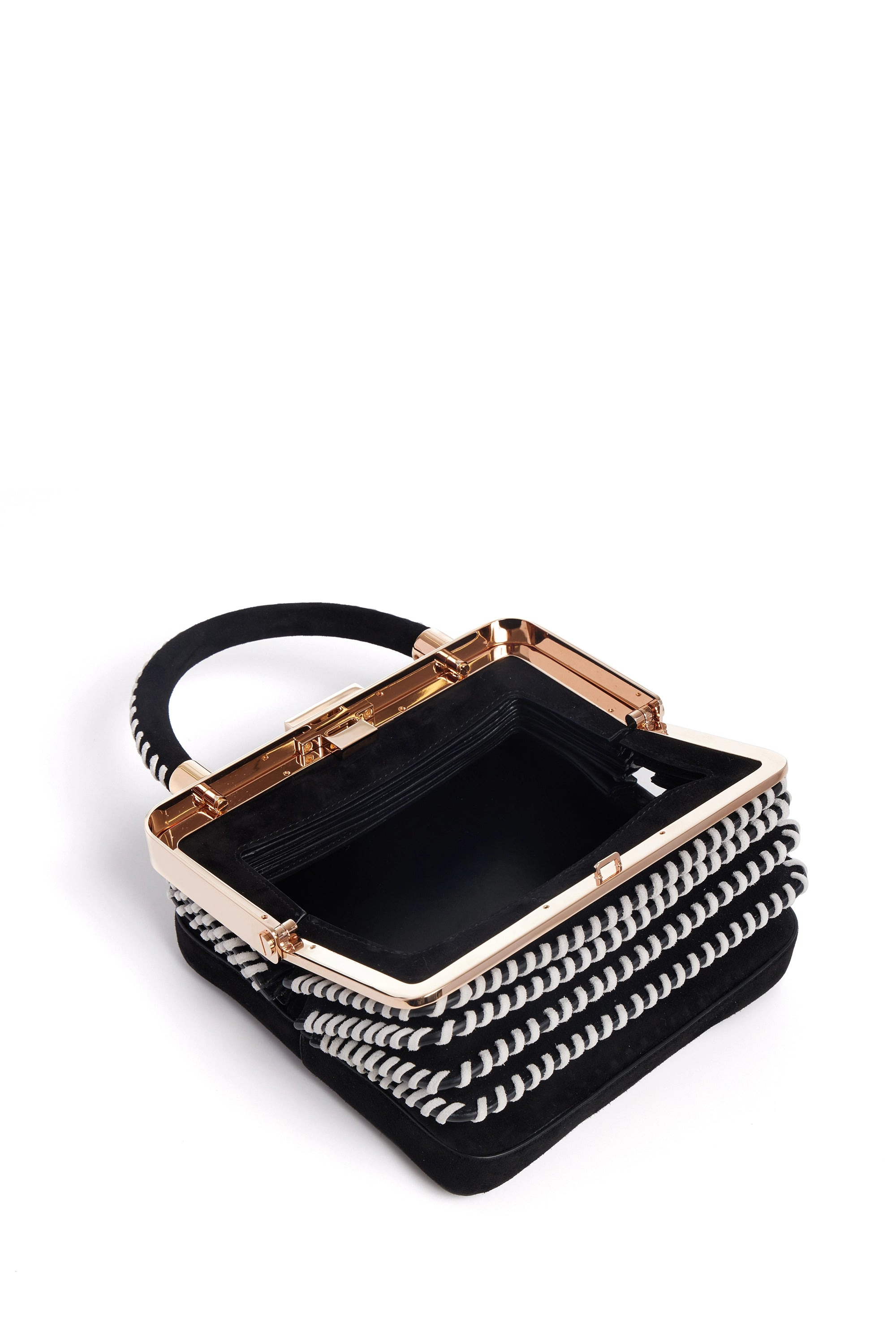 Whipstitch Diana Bag in Black Suede - 4