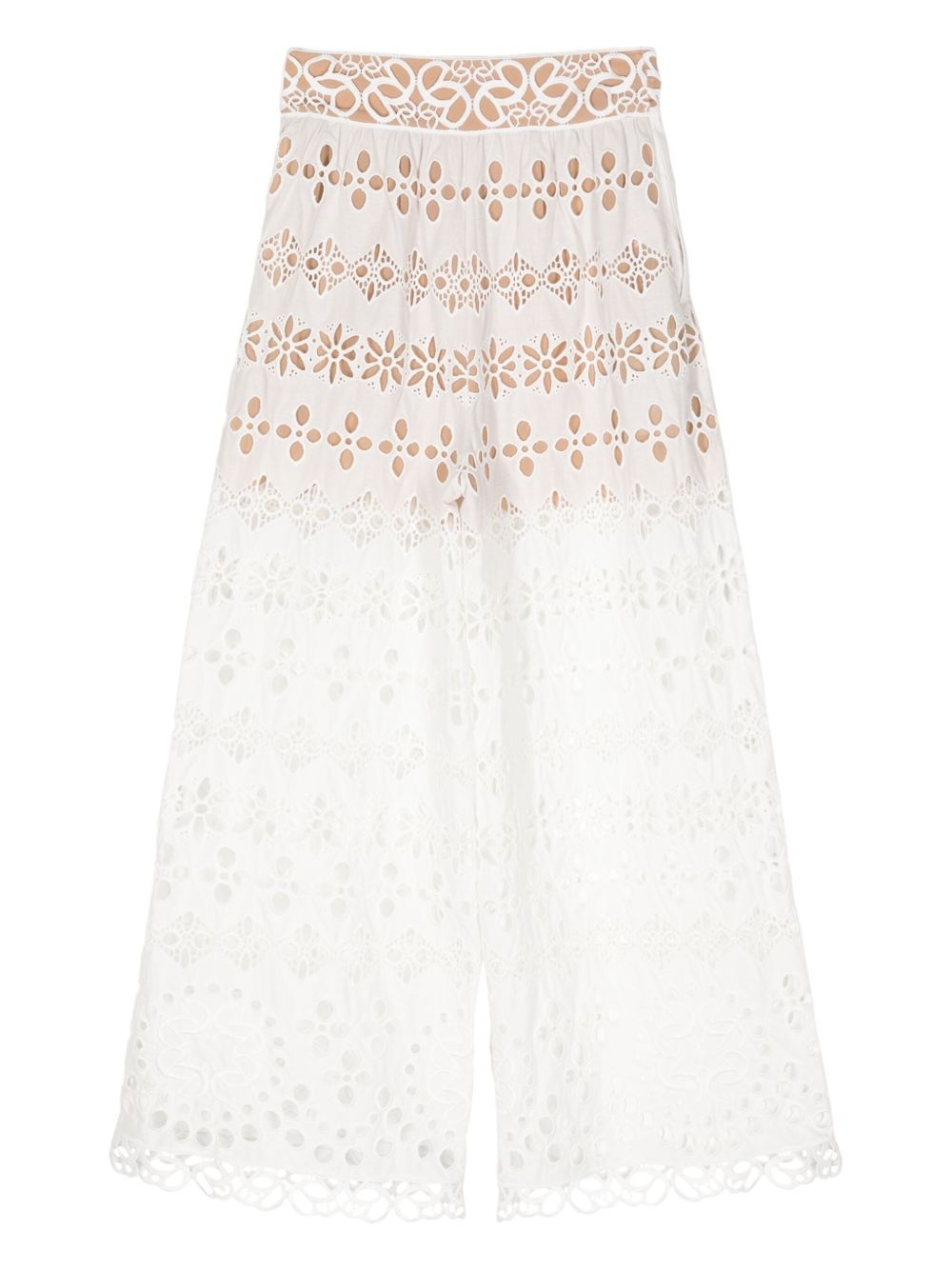 broderie-anglaise palazzo pants - 2