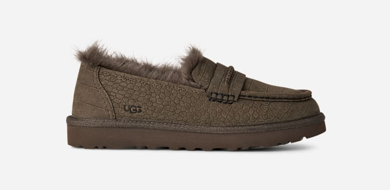 ® Women's Ellis Embossed Loafer Sheepskin Shoes in Dense Smoke 1
