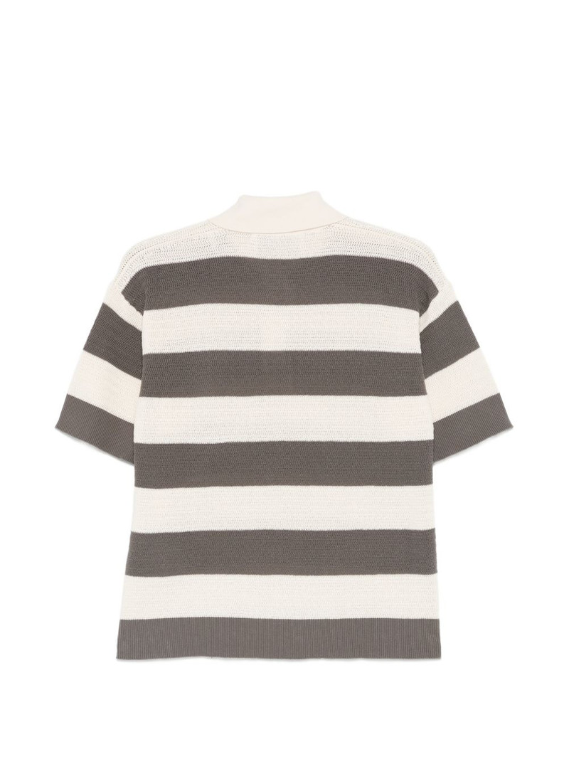 AMI Paris striped heart polo shirt outlook