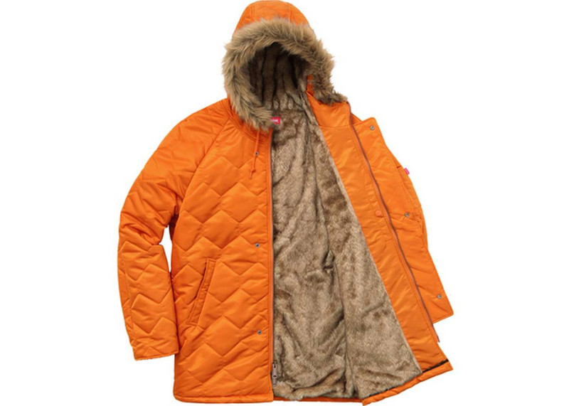 Supreme Supreme Quilted Flight Satin Parka Burnt Orange outlook