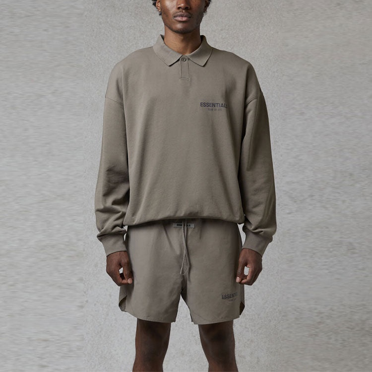 Fear of God Essentials FW20 Long Sleeve Polo Shirt 'Taupe' FOG-FW20-355 - 3