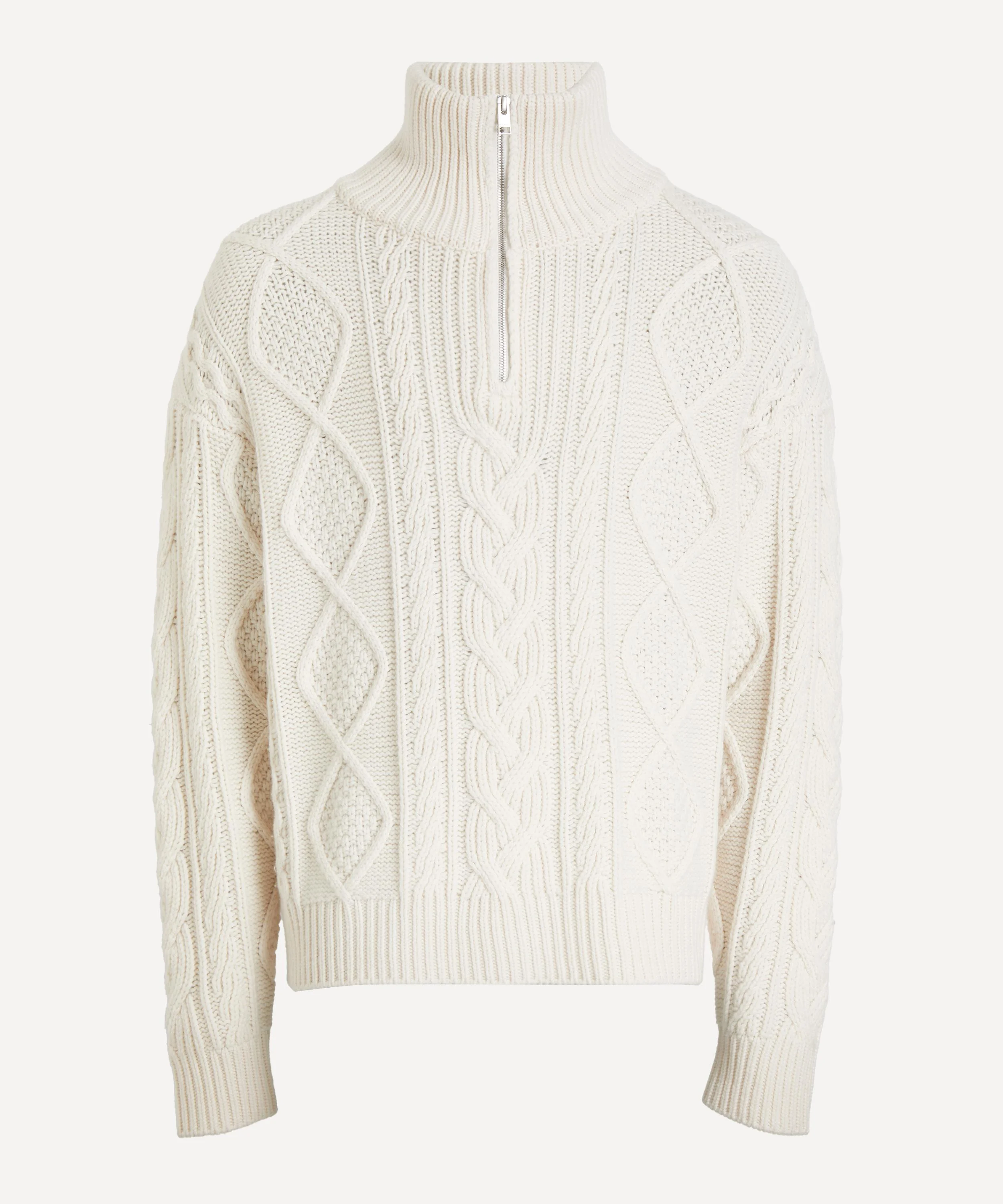 Chunky Cable-Knit Half-Zip Jumper - 1