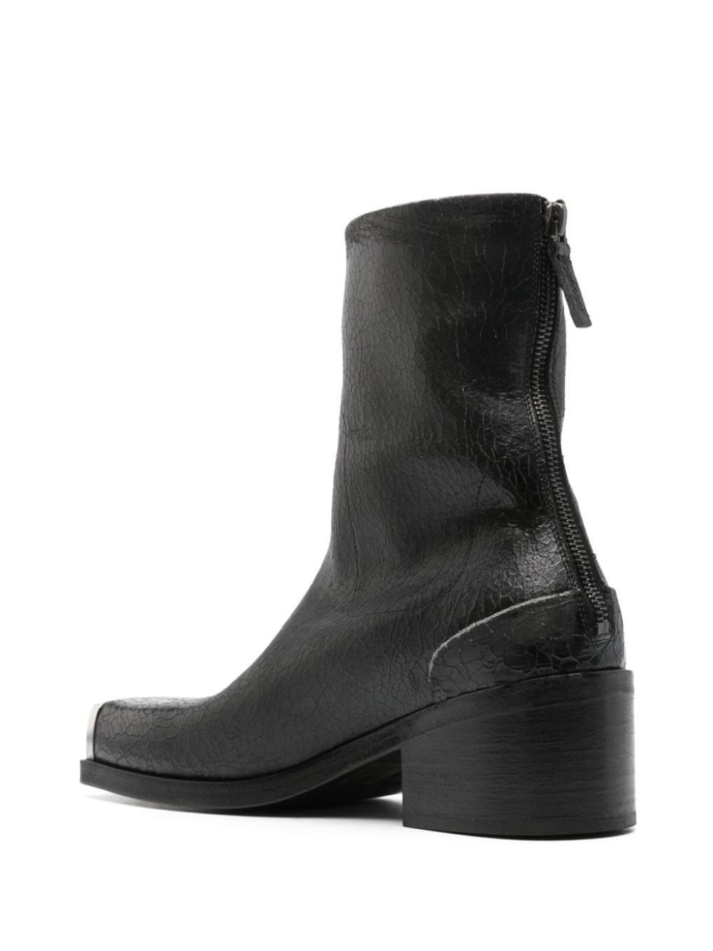 metal-toecap crinkled boots - 3